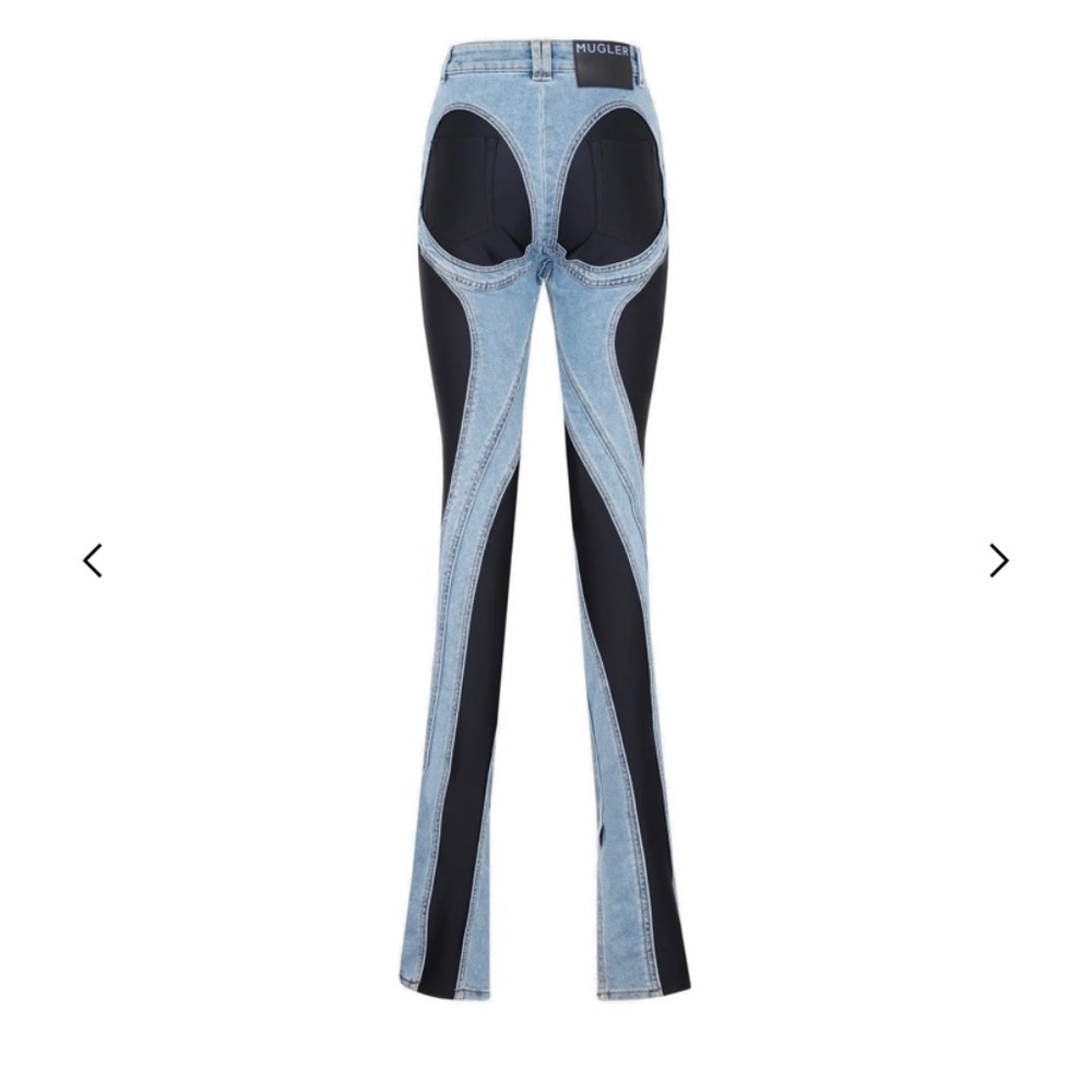 Mugler bi-material spiral jeans